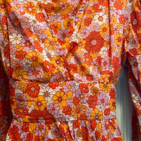 Antik Batik - red and orange floral dress. - Picture 7 of 7